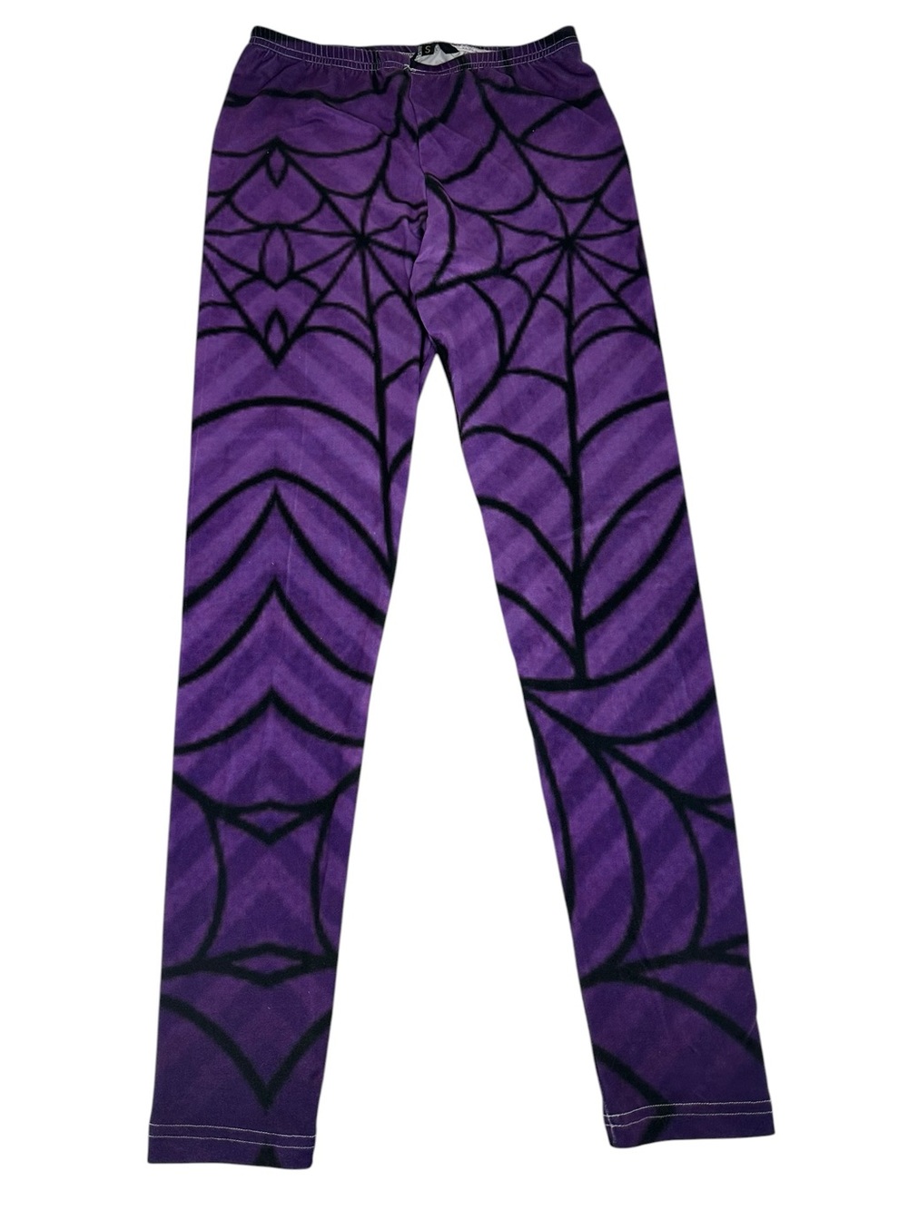 SHALL WE / Black & Purple Spiderweb Print 
Leggings / Small / Goth Emo Workout